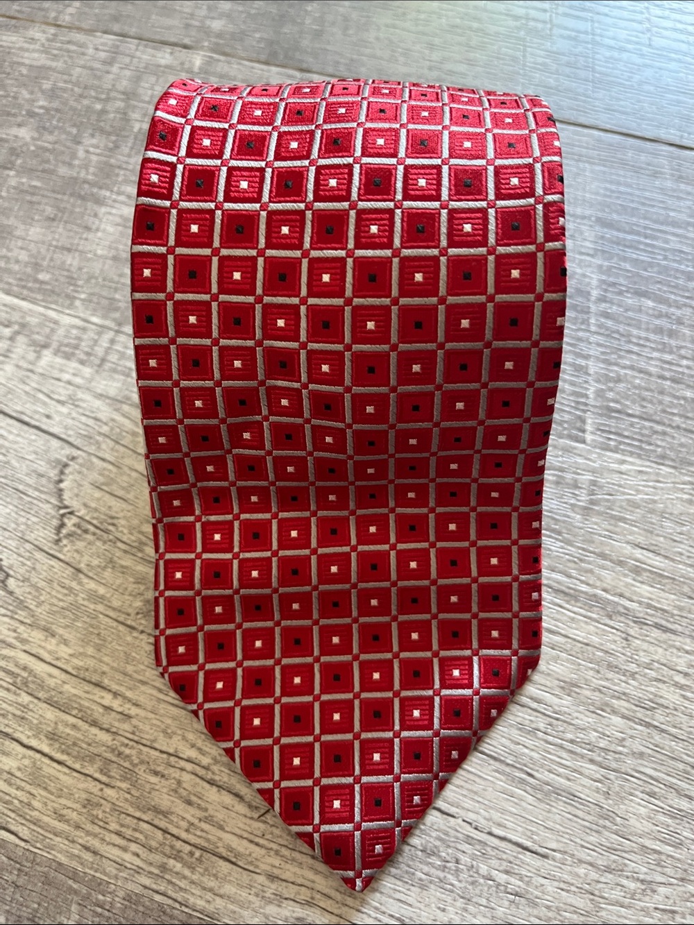 Jones New York Red Jacquard Silk Tie
